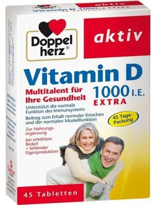 Produktbild von DOPPELHERZ Vitamin D3 1000 I.E. EXTRA Tabletten 45St PZN 10556885