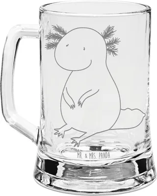 Produktbild von Mr. & Mrs. Panda Krug Axolotl Niedlich - Transparent - Geschenk, Weisheit, Glaskrug, Humpen, Lebensweisheit, Bierkrug Mit Gravur, Fröhlich, Freundin, Seidel, Liebe