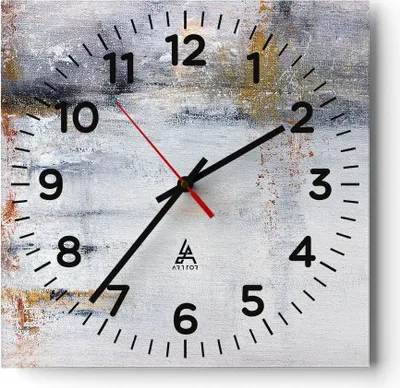 Produktbild von Wanduhr - Quadrat - Glasuhr - Abstraktion weiß verschwommen - 40x40cm - Schleichendes Uhrwerk - Lautlos - zum Aufhängen bereit - Dekoration Modern - Wanddekoration aus Glas - C4AC40x40-4535