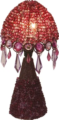 Produktbild von Näve Leuchten Tischleuchte PERLA mit E14 Tischleuchte PERLA mit E14 Tischleuchten - Perlentischleuchte "Perla", Tischlampe aus Metall und Kunststoff in violett, E14-Fassung