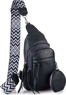 Produktbild von Damen rucksack elegant dunkelblau Kunstleder dreieckig für eine Schulter Ein-Riemen City mit tasche crossbody