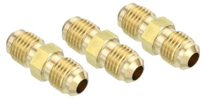 Messing Flare Union Verbinder 1/4" x 1/4", 3 Stück