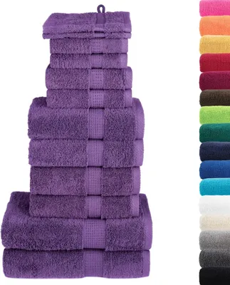Obrázok produktu pre vidaXL 12 ks Súprava uterákov Premium SOLUND fialová 600 g/m2