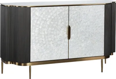 Produktbild von FURNLUX Anrichte Stilig Dunkelgrau 150cm / Hauptfarbe: Weiß / Abmessungen: 150 x 88 x 40 cm