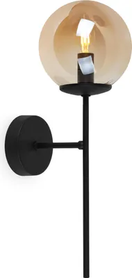 Immagine prodotto di Applique Siena nero 1 luce vetro miele E14