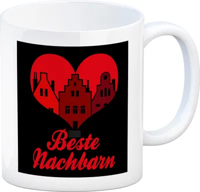 Produktbild von Nachbarschaft Kaffeebecher mit Spruch Beste Nachbarn