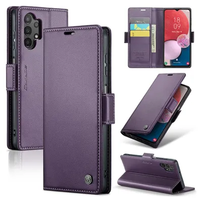 Image de Galaxy A13 Case, RFID Blocking Card, Advanced Flip Leather Case with Stand Function for Samsung Galaxy A13 / A04S / A04 / M13 5G Purple