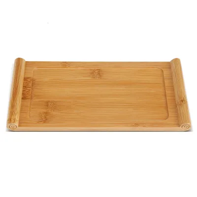Image de Plateau à thé en bambou, soucoupes, plateau de service pour plats et desserts, accessoires pour le thé Kung-Fu
