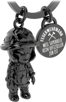 Produktbild von LANOLU Schlüsselanhänger Feuerwehrmann, Feuerwehr Geschenke für Männer, Glücksbringer Geschenke für Feuerwehrmänner aus Metall