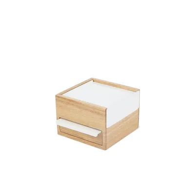 Immagine prodotto di Umbra Mini Stowit Schmuckkasten, Schmuck Kasten, Schmuckfach, Aufbewahrung, Holz / Metall, Natur Weiß, 17 cm, 1005314-390