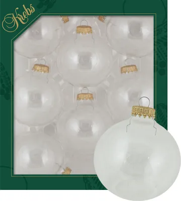 Produktbild von Krebs Glas Lauscha Kugeln im 8er Set - Kristall (Goldsplint) - Christbaumschmuck aus Glas - Unifarbende Kugeln - Größe ca. 7 cm - 70001