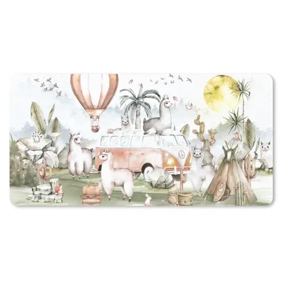 Produktbild von MuchoWow® Mauspad Mousepad Alpaka - Tiere - Kinder - Heißluftballon - Kinder 60x30 cm - Mousepads - Maus Mat - Pad - Mausunterlage - Nachhaltig