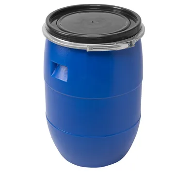 Produktbild von Weithalsfass Futtertonne Fasssilage Gepäcktonne 60 Liter mit Metallring blau