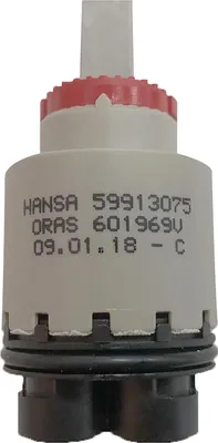 A close-up studio shot of a faucet cartridge.
