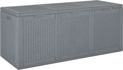 Produktbild von The Living Store Gartenbox Grau PP Rattan 270 L