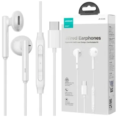 Zdjęcie produktu dla JOYROOM JR-EC05, Przewodowa, 20 - 20000 Hz, Zestaw słuchawkowy, Biały