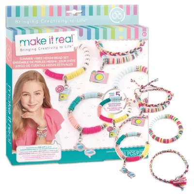 Produktbild von Make it Real Summer Vibes Heishi Bead Set, Armbänder-Bastelset für Kinder, 6 Jahr(e), Mehrfarbig, 531 Stück(e)