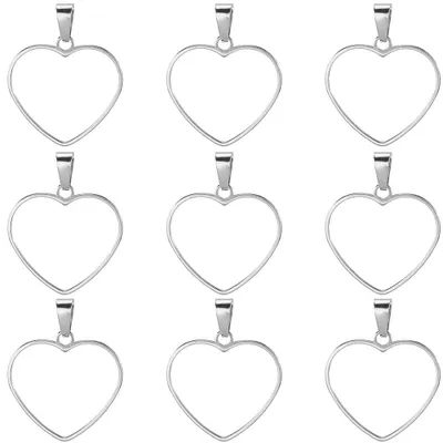 Produktbild von 18 Stück Edelstahl Lunette Anhänger für Schmuckherstellung