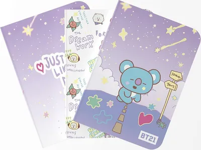 Zdjęcie produktu dla Zeszyt A6 Bt21 Koya W Linie Kropki Gładki Do Szkoły Zestaw 3Szt, 32 Kartki