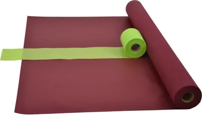 Produktbild von Sensalux Kombi-Set 1 Tischdeckenrolle 1,5m x 25m bordeaux + Tischläufer 15cm apfelgrün