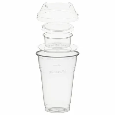 Produktbild von 100x  Trinkbecher 400ml+Domdeckel+Einsatzbecher stapelbar Biokunststoff