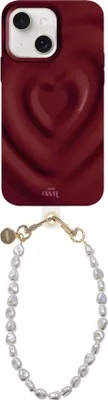 Produktbild von Biggest Love Burgundy Cord Hülle  - Kompatibel mit iPhone 15