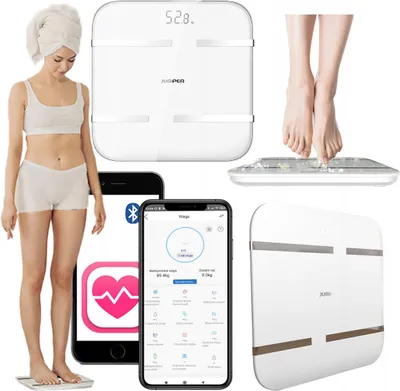 Zdjęcie produktu dla JUMPER Elektroniczna WAGA ANALITYCZNA BMI POMIAR TŁUSZCZU WODY Bluetooth