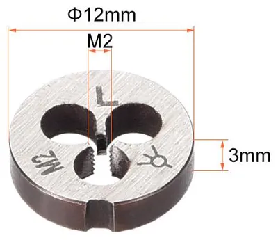 Produktbild von Runde Schneideisen M2x0.4, Metrisches Schneidfestes Gewindeschneidkluppe, Legierter Werkzeugstahl Gewindereparaturwerkzeug