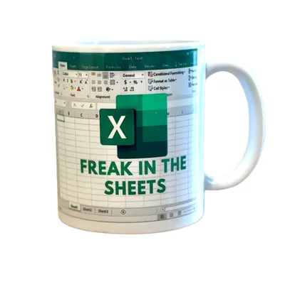 Produktbild von Lustige „Freak in the Sheets“-Excel-Tassen-Geschenkidee für Kollegen, Buchhaltung, Chef oder Freund 11 0Z