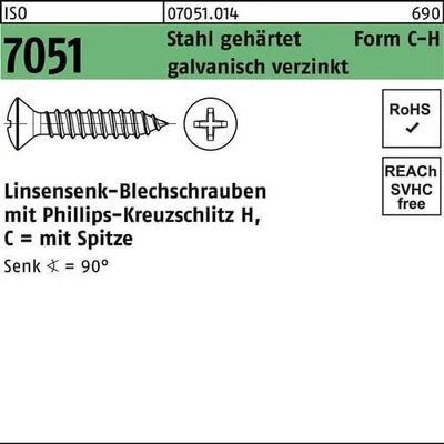 Produktbild von Reyher  Blechschrauben ISO 7051 St. 5,5x32 -C-H vz 070510140055032 (250 Stück)