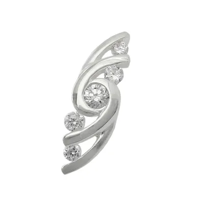 Produktbild von Anhänger 22x7mm mit 5 Zirkonias glänzend Silber 925 silber 22x7mm