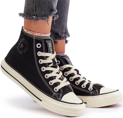 Zdjęcie produktu dla Trampki Damskie Wysokie Big Star NN274283 Czarne 36