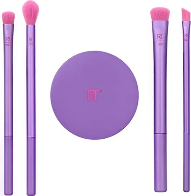 Zdjęcie produktu dla Real Techniques Afterglow I Don't Crease Zestaw pędzli do makijażu oczu, 4 sztuki