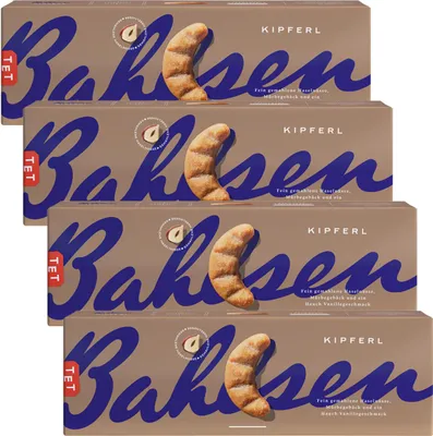 Image de Bahlsen Kipferl avec arôme de vanille Biscuits avec sucre en poudre 125g 4pcs