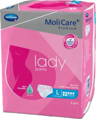 Produktbild von MoliCare® Karton Lady Pants Inkontinenz-Unterhose Saugstärke 7 Tropfen L