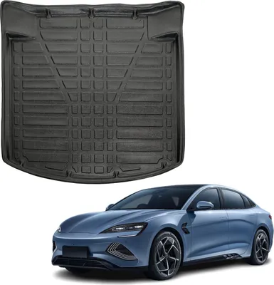 Image de Tapis De Coffre Sur Mesure Pour Byd Seal Depuis 2024 Sedan, Noir, Antidérapant, Bord Haut, Toutes Saisons