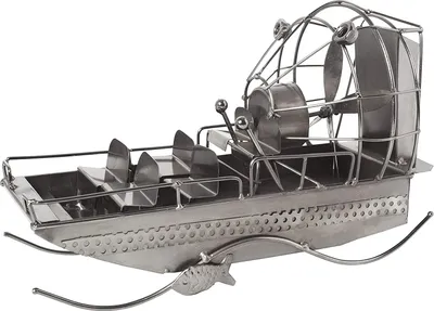 Produktbild von BRUBAKER Deko-Objekt Metall Skulptur Propellerboot Airboat Sumpfboot