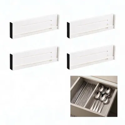 Schubladenteiler-Set 4er, verstellbar 27-45 cm, weiß