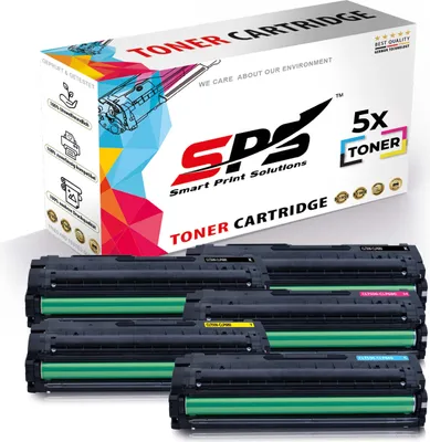 A box of toner cartridges with several cartridges shown in front.