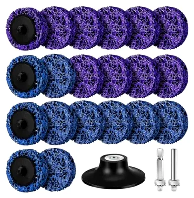 Produktbild von CSD Schleifscheibe Set, 20 Stück Grobreinigungsscheiben 50mm für Winkelschleifer in Lila und Blau