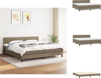 Produktbild von vidaXL Boxspringbett mit Matratze Taupe 200x200 cm Stoff -  Betten & Bettgestelle