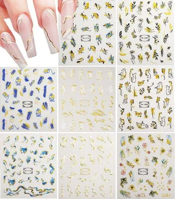 Productafbeelding van Nagelstickers – 8 vellen – 3D nagelsticker set – Abstracte nagelstickers – Nagelstickers – Nageldecoratie – Nagelversiering – Zelfklevende nagelstickers