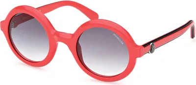 Produktbild von Stylische Damen-Sonnenbrille mit roten Kontrastdetails und runden Gläsern