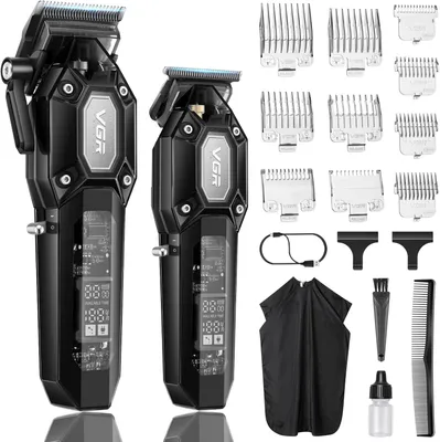 Produktbild von Haarschneider für Herren,Kabelloses Barber Set,Haarschneidemaschine Set mit10 Aufsteckkämmen,USB Wiederaufladbarer Profi Haarschneider mit LED-Anzeige