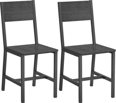 Obrázek produktu pro VASAGLE sada 2 jídelních židlí, kuchyňské židle, jídelní židle do jídelny, kovový rám, obývací pokoj, kuchyně, antracitově šedá-inková černá LDCDE092B04