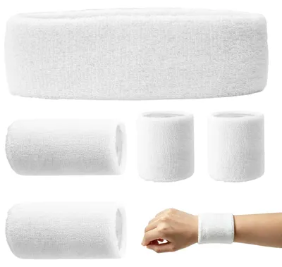Imagen del producto de Bandas para la frente suaves, paquete de 5 unidades, 8 x 8/15 cm, para las muñecas