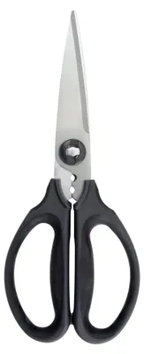 Produktbild von Küchenschere mit Kräuterstripper und gezackten Klingen