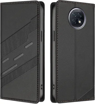 Image de Etui pour Xiaomi Redmi Note 9T, étui portefeuille en cuirPolyuréthaneavec fente pour carte et fonction stand Schwarz