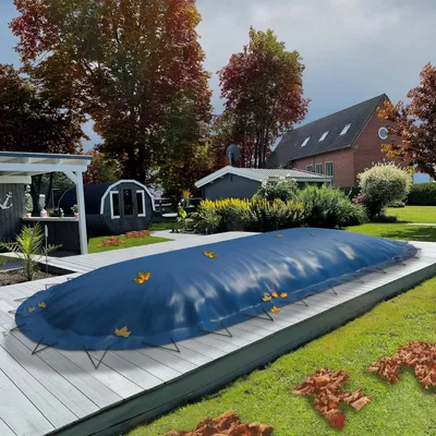 Produktbild von Aufblasbare Pool Abdeckplane für Pool ovalform 3,00x4,90m blau Air Cover Luftkissen