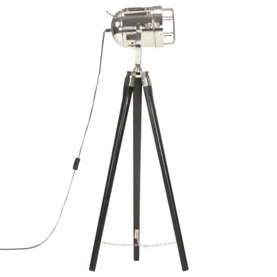 Image de vidaXL Lampe sur pied Noir Mango Bois massif 97 cm